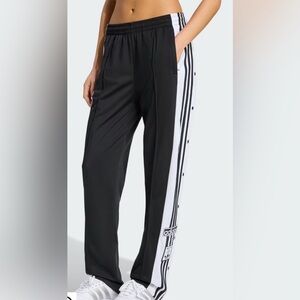 Adidas Adibreak Monochrome Snap, Wide leg Track Pants Black+White S relaxed fit